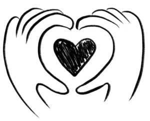 Empathy - an illustration of two hands holding a heart shape